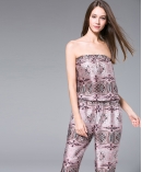 Off-the-shoulder Printed Jumpsuit